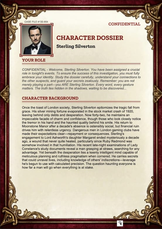 Preview of character sheet