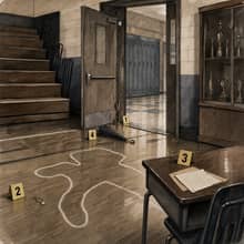 AI-generated crime scene photograph from Ten-Year Reunion, 1997