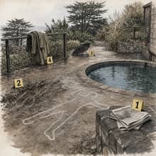 AI-generated crime scene photograph from Cold Plunge, 2019