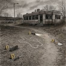 AI-generated crime scene photograph from Last Shift, 1998