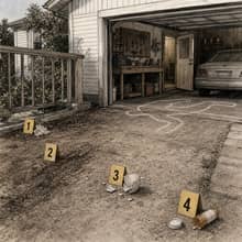 AI-generated crime scene photograph from Cold Open, 2003
