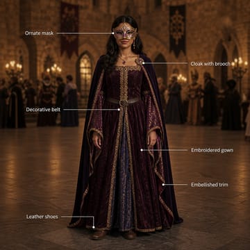Medieval Masquerade outfit guide inspiration (AI-generated)