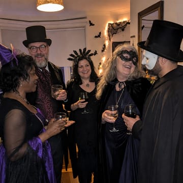 Trick or Treachery guests in costume inspiration (AI-generated)
