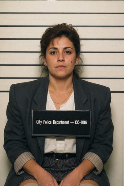 Heather Castellano — AI-generated mugshot of a fictional suspect