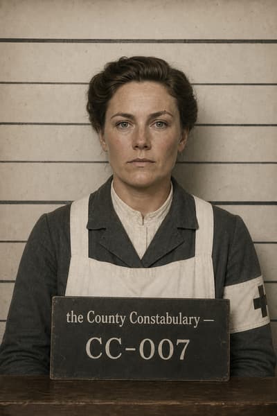 Ivy Hartwell — AI-generated mugshot of a fictional suspect