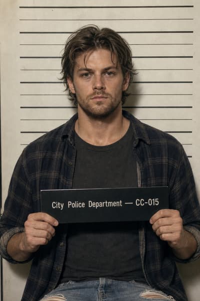 Christopher Novak — AI-generated mugshot of a fictional suspect