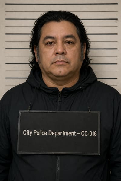Jackson Sandoval — AI-generated mugshot of a fictional suspect