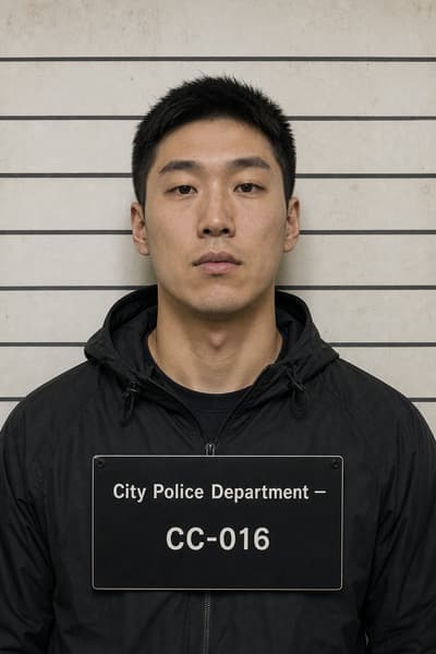 Noah Park — AI-generated mugshot of a fictional suspect
