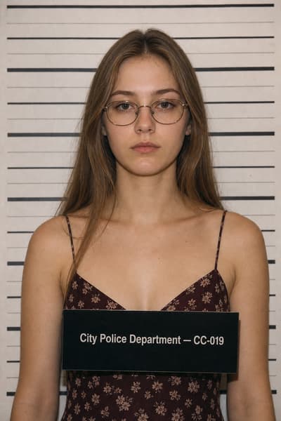 Sarah Kowalski — AI-generated mugshot of a fictional suspect