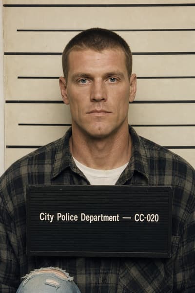 Daniel Vogel — AI-generated mugshot of a fictional suspect