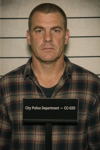 Tyler Reilly — AI-generated mugshot of a fictional suspect