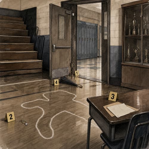 Crime-scene plate — Ten-Year Reunion, 1997