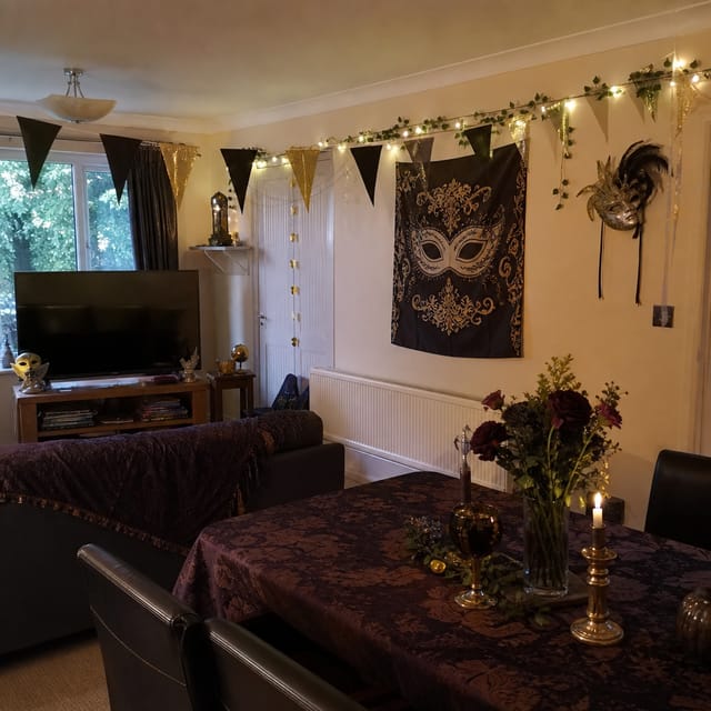 Medieval Masquerade table and decor inspiration (AI-generated)