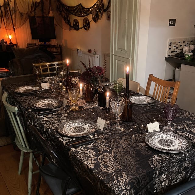 Trick or Treachery table and decor inspiration (AI-generated)