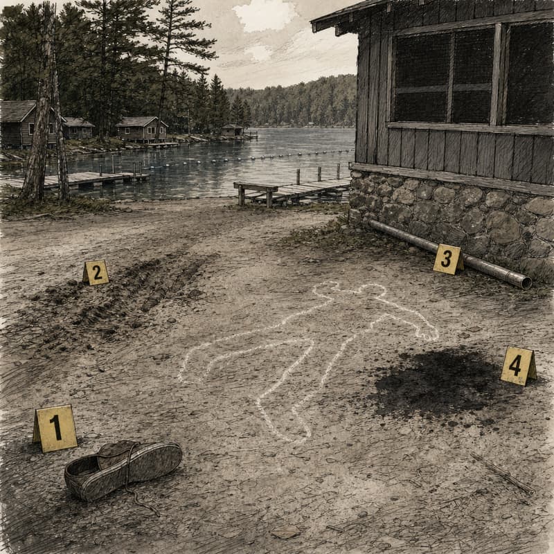 Crime-scene plate — Closing Night, 1996