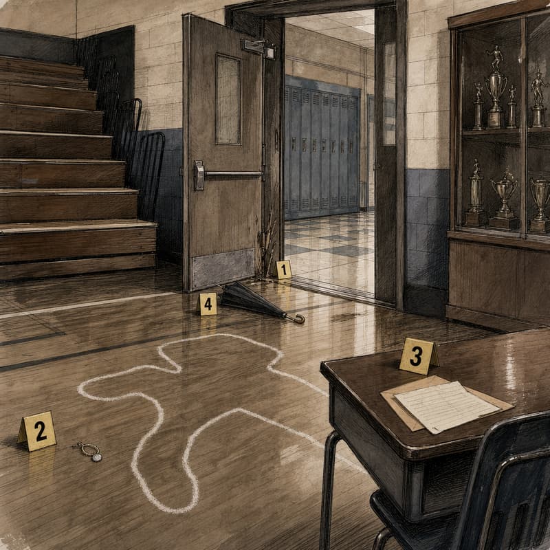 Crime-scene plate — Ten-Year Reunion, 1997