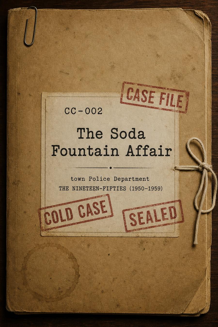 The Soda Fountain Affair — case file cover